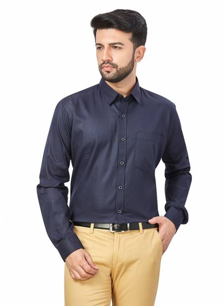 Outluk 1420 Casual Wear Oxford Cotton Mens Shirt Collection 1420-NAVY BLUE